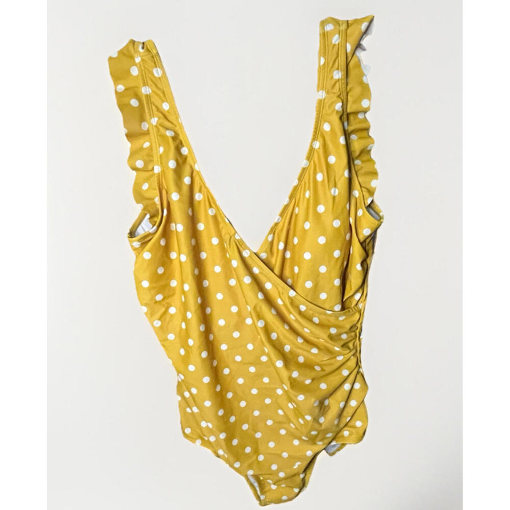 Giddy Up Glamour Polka Dot Ruffle Swimsuit XXL